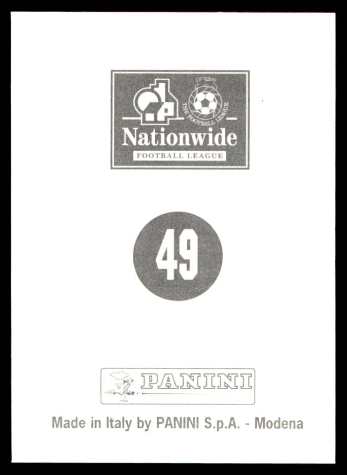 Panini 1st Division 1996-1997 Marco Sas Bradford City No. 49 - Image 2 of 2