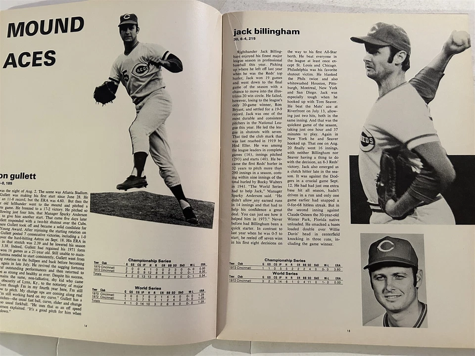 1973 NLCS Program NEW YORK METS vs CINCINNATI REDS UnScored PETE ROSE Yogi BENCH - Image 3 of 4