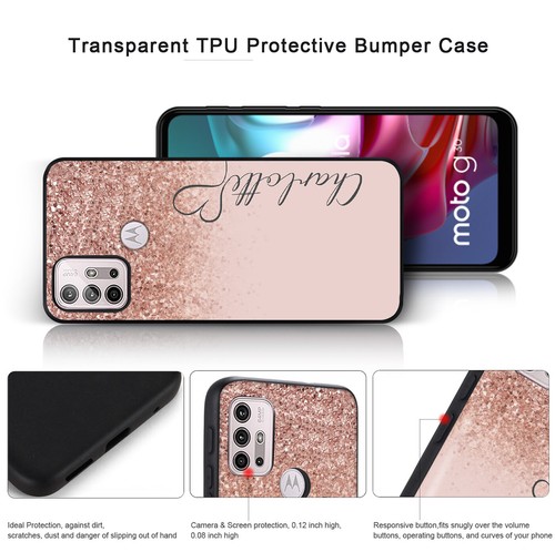 Case Personalised For Motorola E14 G54 G14 G85 G24 Marble Textured Phone Cover - Picture 86 of 96