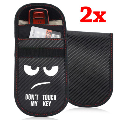 Carbon Fiber RFID Signal Blocking Faraday Bag Cage Protector for Key Fob Card