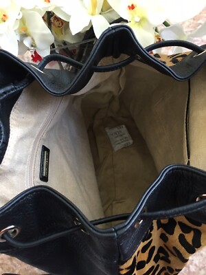 NWT Aqua Madonna Black Leopard Leather Calf Hair Leopard  display picture 1