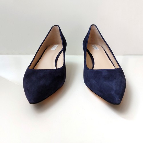 NEW Cole Haan Vesta 45mm Marine Blue 8.5 Suede Kitten Heel Shoes Pumps - Picture 10 of 15