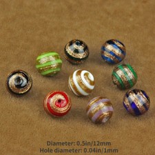 20pcs Or Rayé Rond Perles Avec Trou Ethnique Bracelet pour Bijoux Fabrication