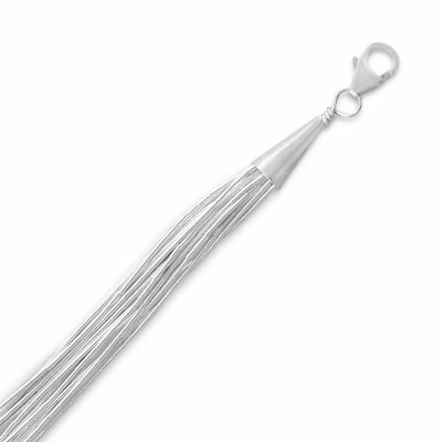 7'' 20 Strand Liquid Silver Bracelet 925 Sterling Beautiful Stunning Pretty NICE