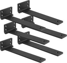 6 Pack 6 Inch Heavy Duty Shelf Brackets Black L Brackets for Shelves