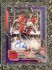 2025 Bowman University U Chrome Caleb Douglas Purple /75 Refractor First Auto