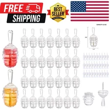 30 Pack Empty Lip Gloss Tubes with Wand, Honey Pots Shaped Refillable Plastic...