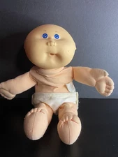 Vintage Cabbage Patch Kid Bald Blue Eyes Dimples  1978 1982 1987