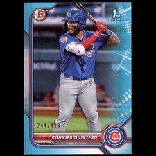 2022 Bowman #BP-124 Ronnier Quintero 1st Prospects RC Sky Blue Border SP #/499