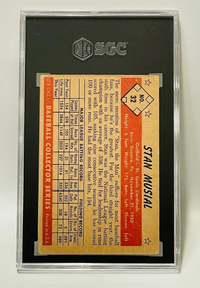 Stan Musial *SGC 1.5* 1953 Bowman Color #32 St. Louis Cardinals MLB - Image 3 of 3