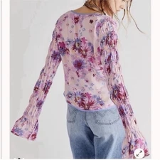 ❤️‍🔥FIRM PRICE❤️‍🔥 free people Venice Printed Top in Rose Combo