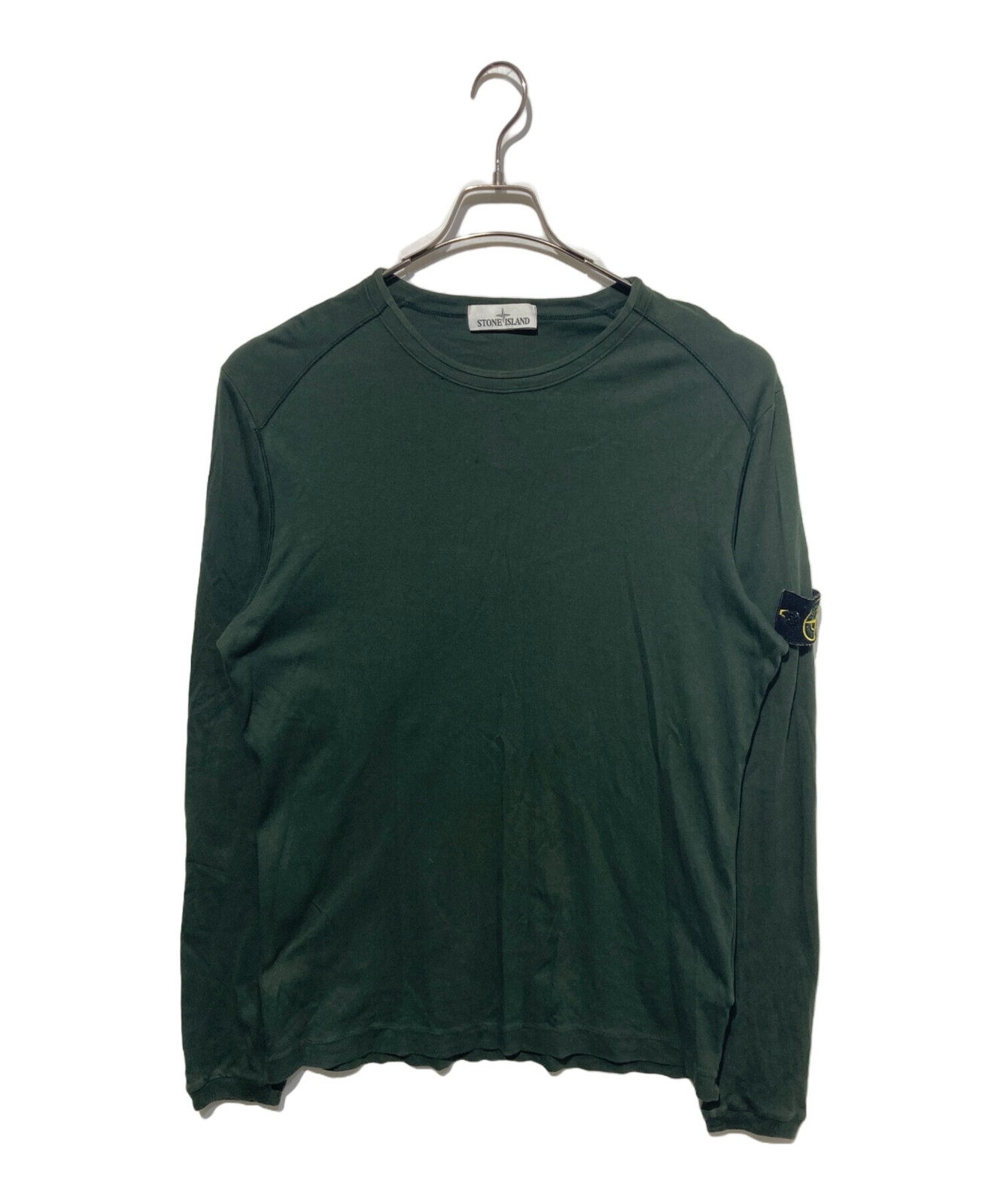 STONE ISLAND XL Green Long-Sleeved T-Shirt for Men