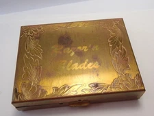 VTG Gillette Shaving Kit Decorative Mirror Gold Tone Carry Case Set Free Ship