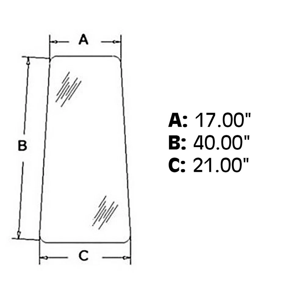 Vidrio de cabina R52881 compatible con estuche 580K 580SK 580L 580SL 590T ventana de puerta izquierda con bisagras Foto 2 de 4