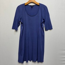 Eileen Fisher Women 100% Silk Dress Size Medium 1/2 Sleeve D085 -4