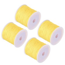 Nylon Knotting Cord 0.8mm 50 Yards for DIY Craft Yellow, 4-Pieces