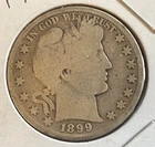 1899 Barber Half Dollar AG/G – 90% Silver – Historic U.S. Coin