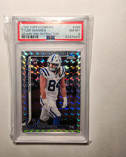 Topps 2025 Chrome Rookies Geometric Refractor RC #346 Tyler Warren Colts PSA 8