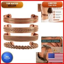 Touchstone Copper Brass Magnetic Bracelet Tibetan Style Set of 4