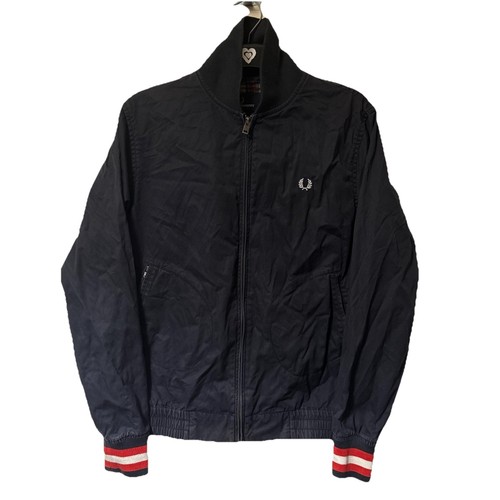 Fred Perry, Fred Perry Mens Harrington Jacket Mens Small Navy Full Zip Bomber Vintage Cotton