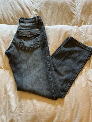 Vtg ICHI Womens Mid Rise Straight Leg Jeans Size 28Wx29L Japan Fancy Pockets