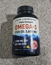 Fish Oil Triple Strength Omega 3 Mav Nutrition 3600 MG EPA + DHA 120 CT