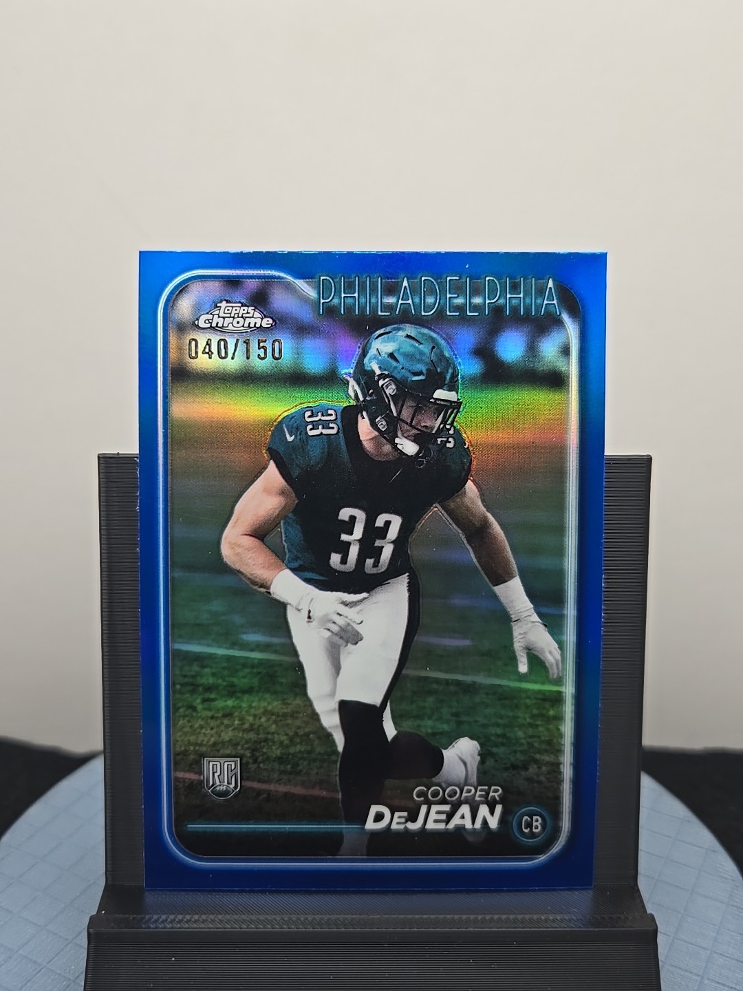 2024 Topps Chrome - Rookies Cooper DeJean #232 Blue Refractor /150 (RC)