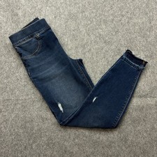 Spanx Pull On Ankle Skinny Jeans Women's Size S Petite Released Hem Distressed