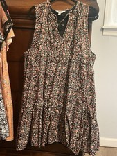 BB Dakota Steve Madden xxl floral sleeveless tiered babydoll dress new lined blk
