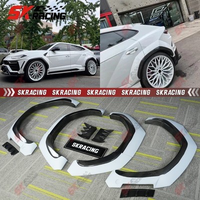 For Lamborghini Urus 18-22 Black/Carbon Fiber Fender Flare Wide Wheel Arch Cover