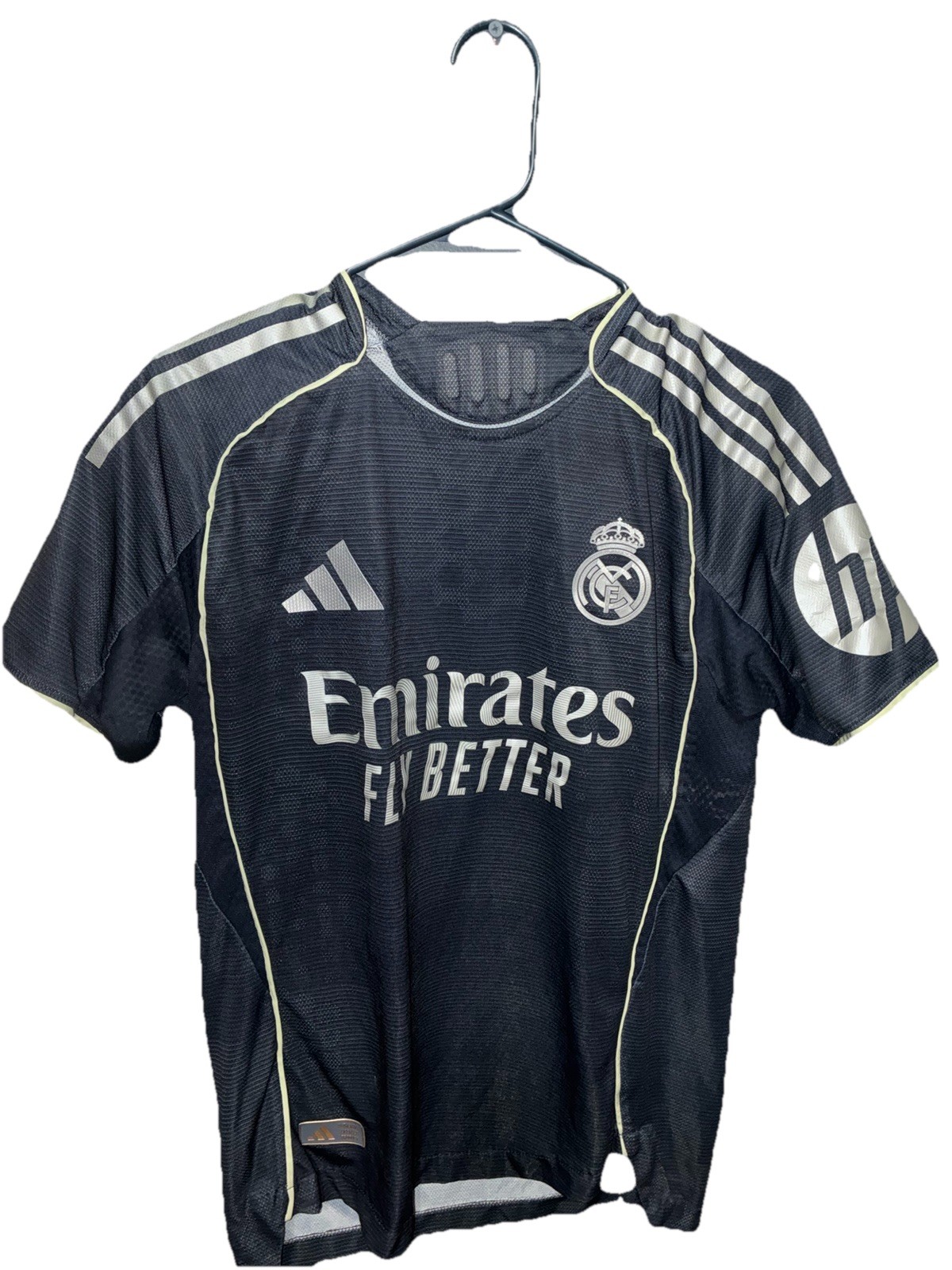 adidas Real Madrid Men's Black Soccer Jersey S Emirates Fly Better