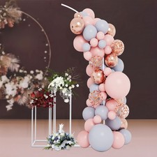 Ballon Arch Stand And 2 Wedding Flower Stands, Arch Backdrop Stand For Parties