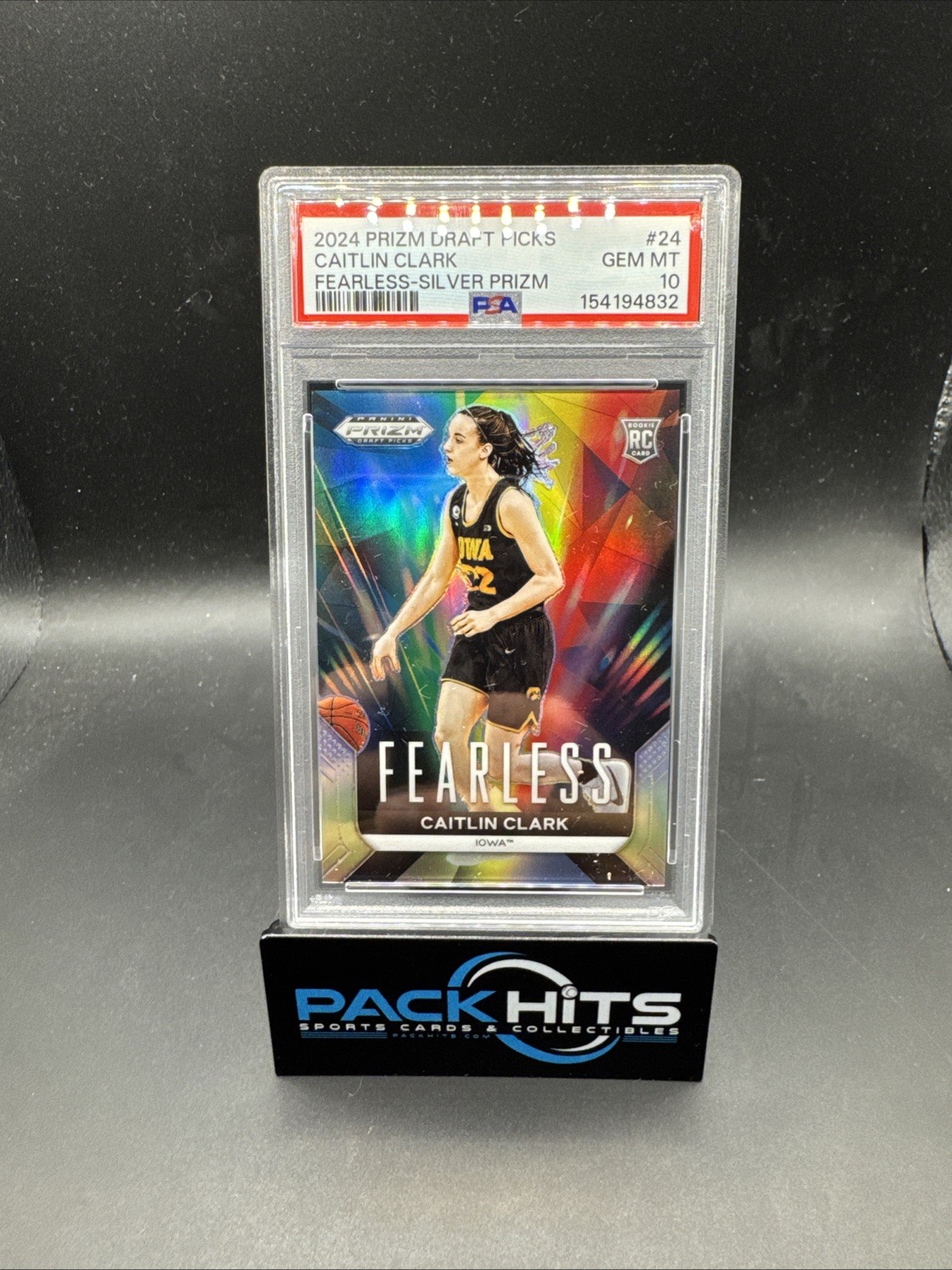 2024 Prizm Draft Picks CAITLIN CLARK RC Fearless Silver Prizm PSA 10 GEM MINT