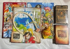 ONE PIECE 6Piece Set, Gomu Gomu Pencil, Keychain, LE Cards, Strong World,