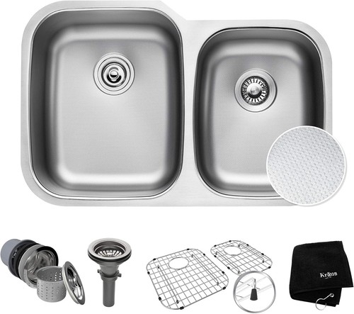 KRAUS Outlast MicroShield Scratch-Resist S Stainless Steel-Certified Refurbished