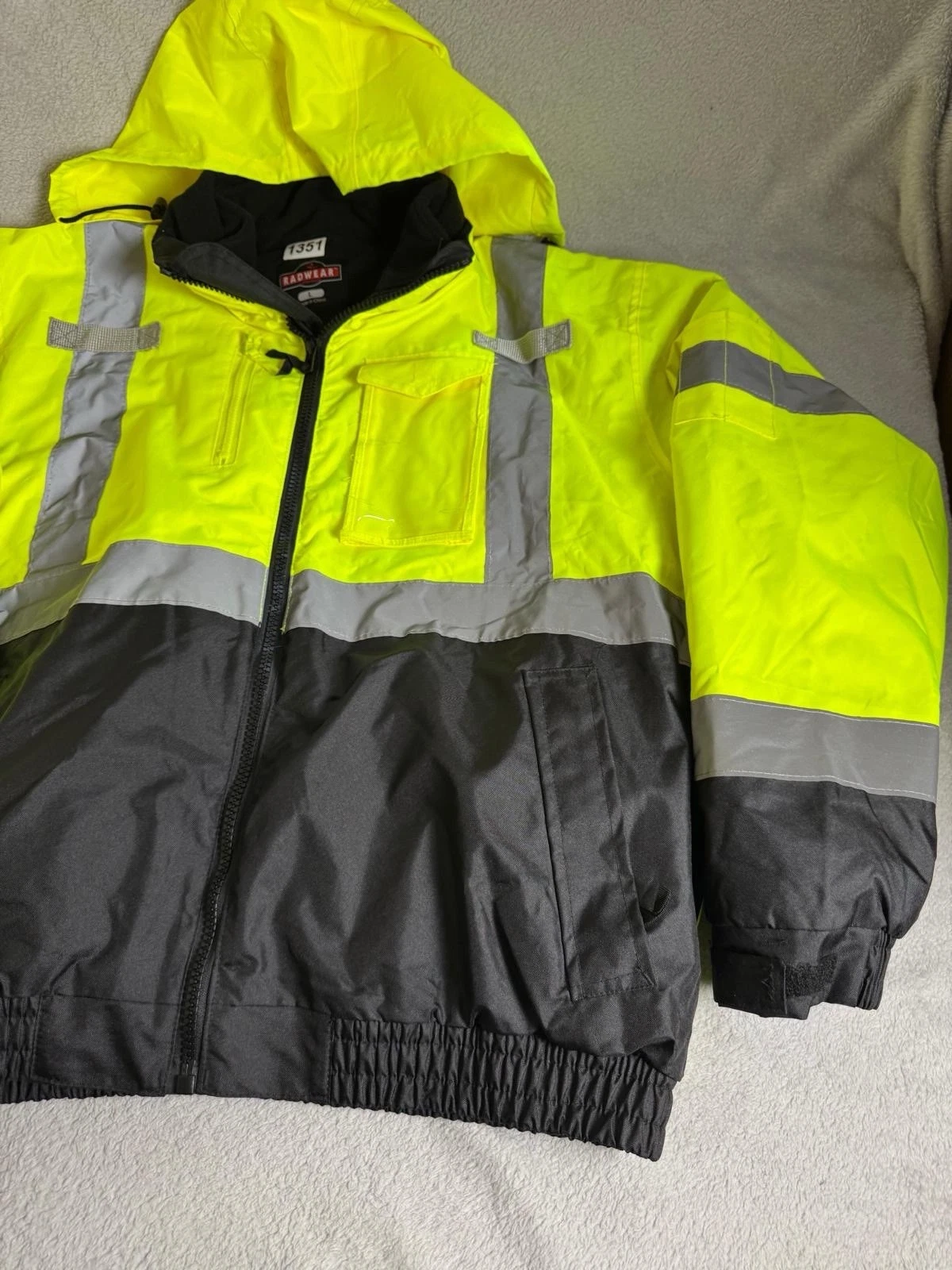 Radwear Safety Jacket Mens Large Multicolor Full Zip Hooded High Visibility image 2