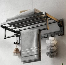 Bathroom Towel Rack Black Mate 24 inches