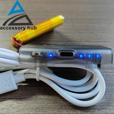 Clear Black For Game Boy Advance GBA Rechargeable Battery USB-C 1800 mAh 3.7 V