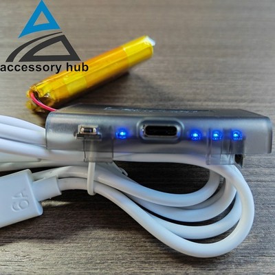 Clear Black For Game Boy Advance GBA Rechargeable Battery USB-C 1800 mAh 3.7 V