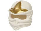 Lego White Ninjago Wrap with Ridged Forehead with Gold inv.565