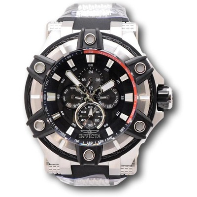 Invicta Bolt Forge Men s 52mm Quartz Watch Black Silver Day & Date Watch 49406