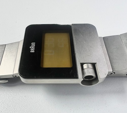 Braun Prestige Digital LCD Watch Quartz VN0106SL Vintage Mens Yellow Cal 2619 - Picture 2 of 7