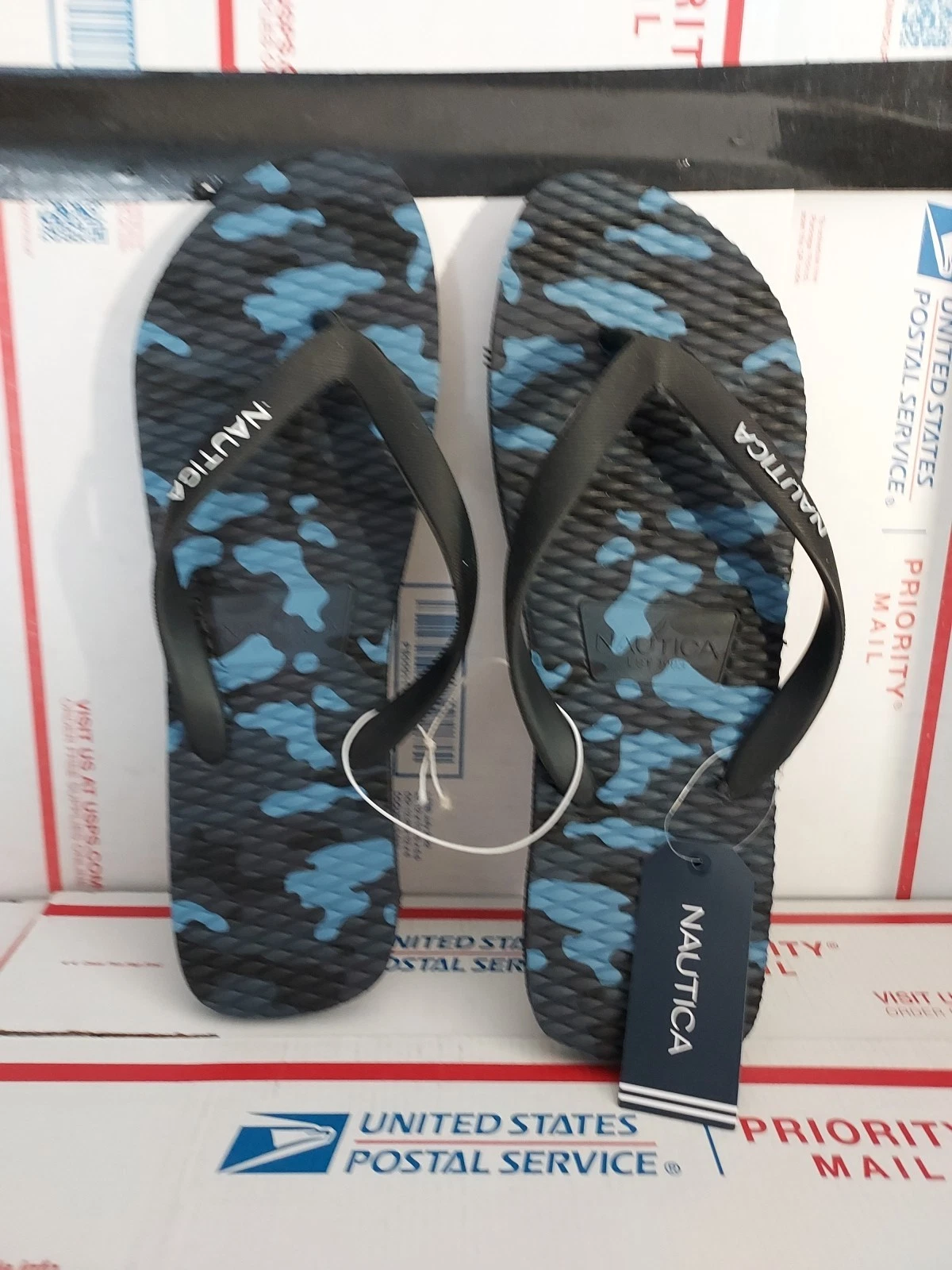 New Without Box Nautica Men's Jiren Slide Sandal Blue Camo Size 11 - #46