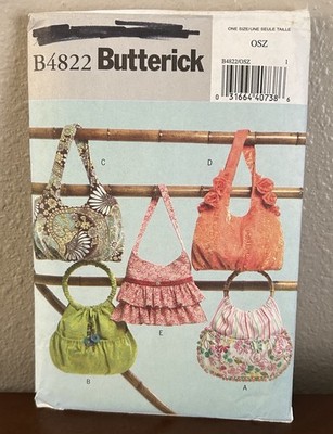 Butterick Pattern B4822 Handbags Bag Purse Hobo Bag Uncut