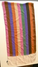 P. L. Salliem -1970s vintage  multi-color stripped scarf, 100% silk, Spain