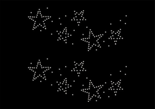 2x Star Lace Iron On Rhinestone Transfer Crystal Hotflix t-shirt applique patch - Picture 1 of 13