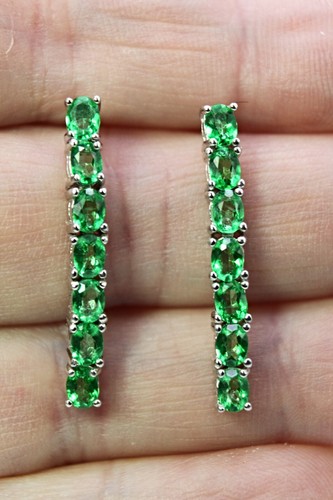 Sterling Silver Earrings Topaz Genuine Natural Mined Gems Drop Dangle Design - Picture 4 of 24