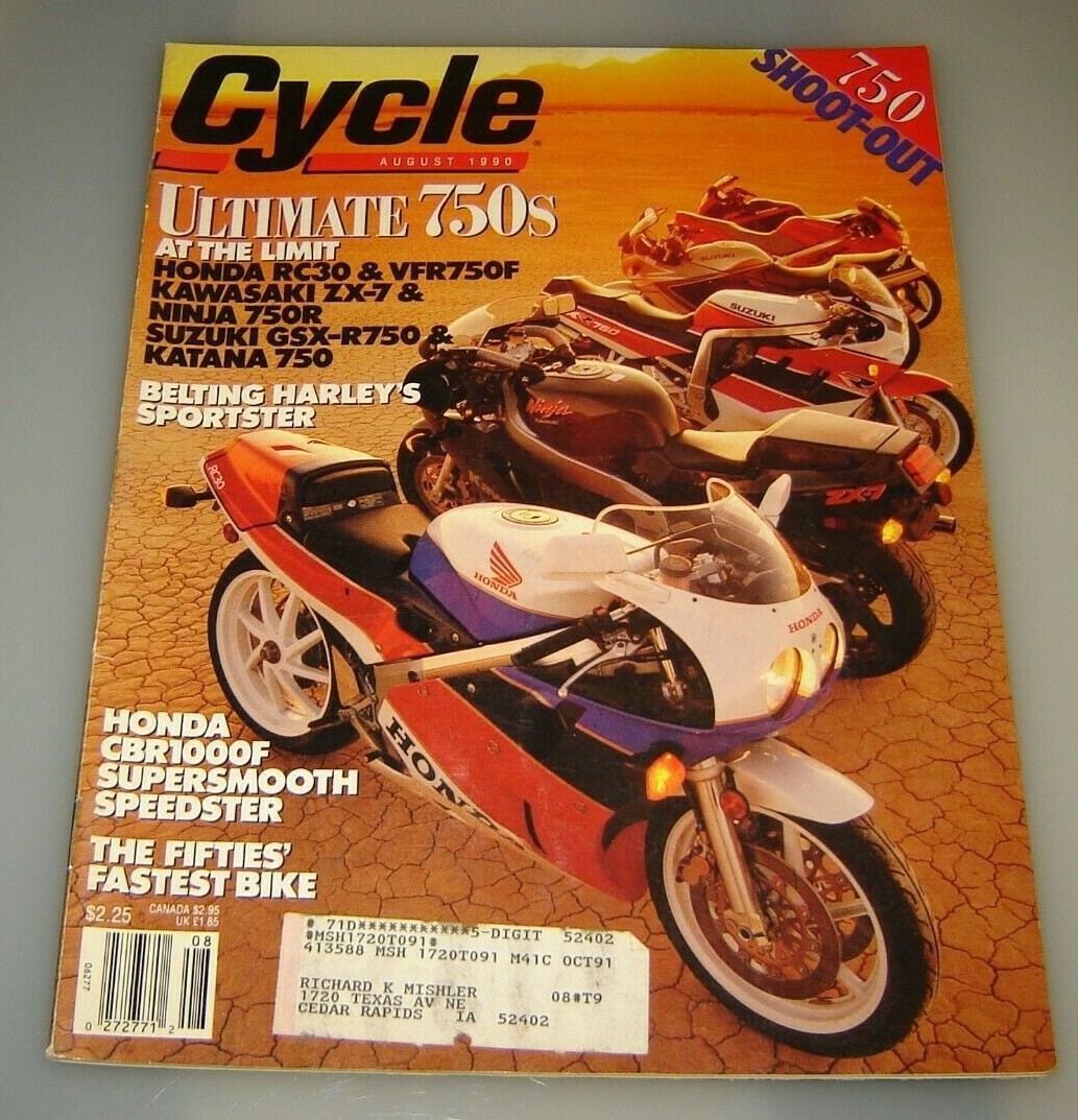 Vintage Cycle Magazine 1990 August handa kawasaki ninja suzuki