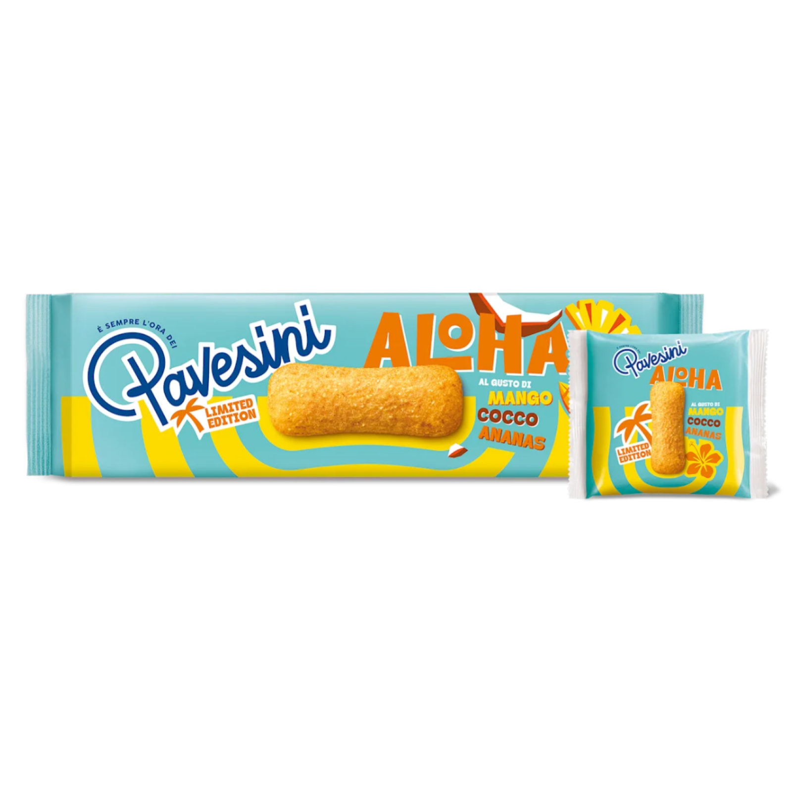 Biscotti Pavesi Pavesini Aloha Limited Edition 200 gr 8 Snack Tropicale
