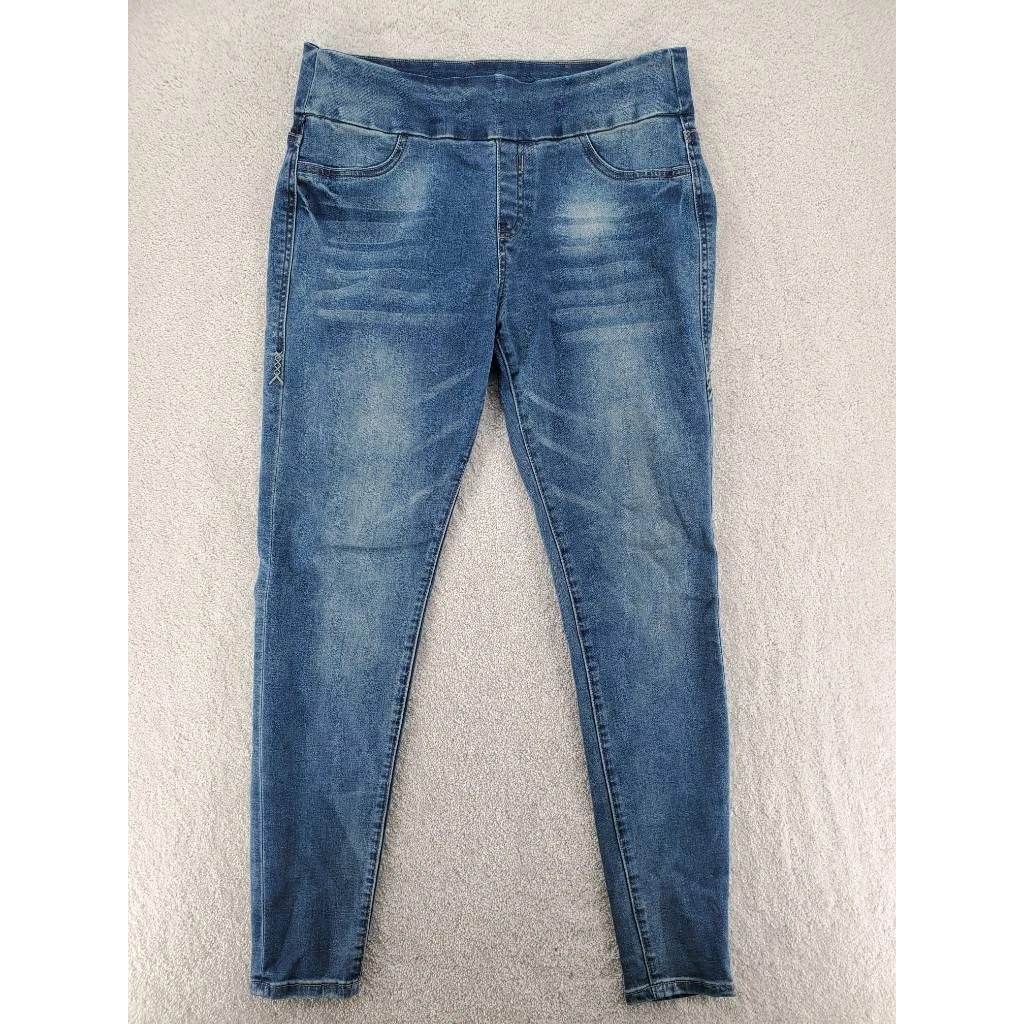 Rubberband Stretch Womens Penelope Slim Skinny Jeans Blue Mi Denim